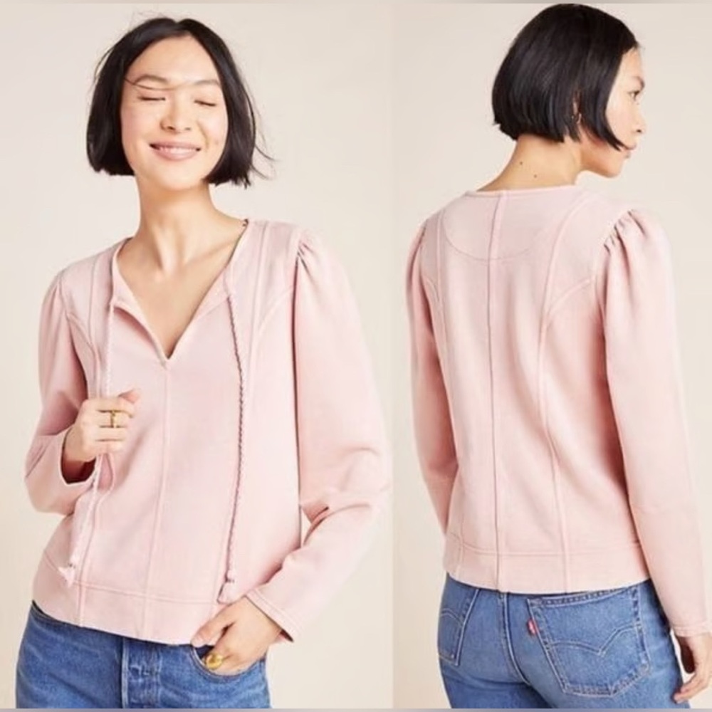 Anthropologie Maeve Jeanne Puff Sleeve Sweatshirt